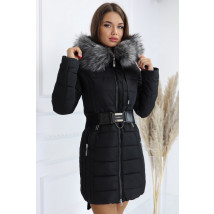 Černý zimní kabát s kapucí-277959-010