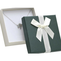 Zelená papírová dárková krabička s mašlí-278270-02