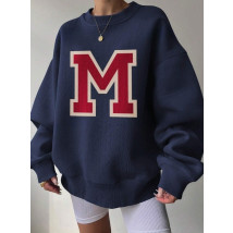 Tmavě modrá oversize mikina-310960-016
