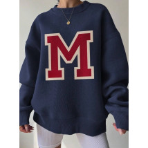 Tmavě modrá oversize mikina-310960-016