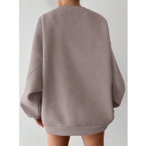 Tmavě pudrová oversize mikina-310933-02