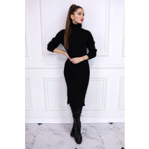 Čierne dlhé pletené šaty-259053-09