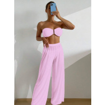 Růžový trojdílný plavkový set-318114-01