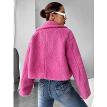 Krátký růžový teddy kabátek-276743-02