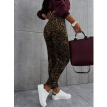 Hnědé džíny s leopardím vzorem-311558-08
