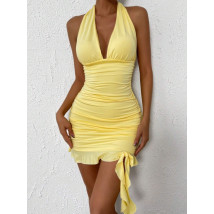 Žluté řasené šaty-305818-07
