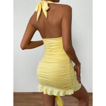 Žluté řasené šaty-305818-07