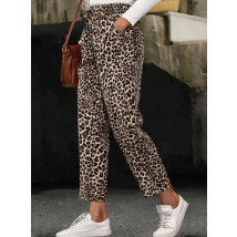 Hnědé kalhoty s leopardím vzorem-310698-03