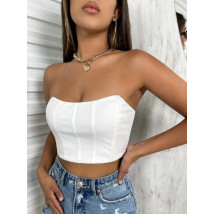 Bílý korzetový crop top-269453-012