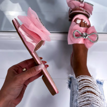 Růžové pantofle s mašlí-266990-012