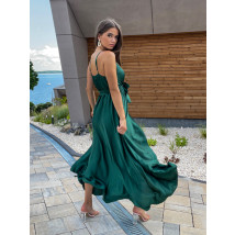 Zelené saténové dlouhé šaty-246744-012