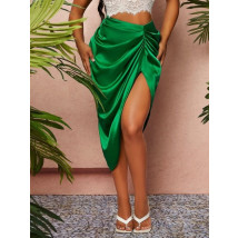 Zelená saténová sukně-271964-06