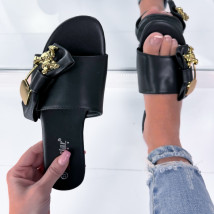 Černé pantofle s ozdobou-298842-02