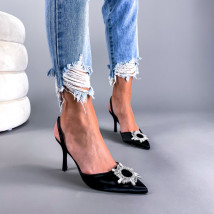 Černé saténové sandále s ozdobou-268750-02