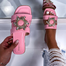 Růžové pantofle s ozdobou-266983-08