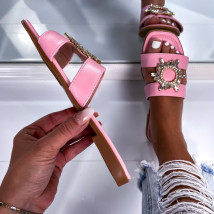 Růžové pantofle s ozdobou-266983-08