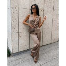 Hnědý saténový komplet-327072-03