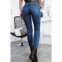 Modré elastické džíny s páskem-260020-01