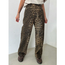 Hnědé džíny s leopardím vzorem-312739-017