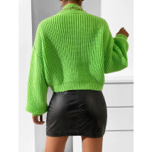 Limetkový pletený svetr-279741-01