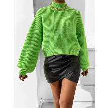 Limetkový pletený svetr-279741-01