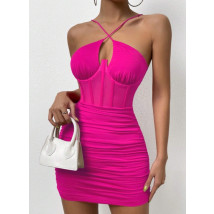 Nařasené růžové šaty-306466-01