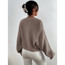 Světle hnědý krátký svetr-279794-015