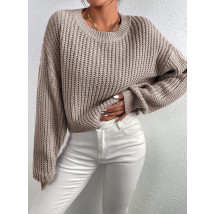 Světle hnědý krátký svetr-279794-015