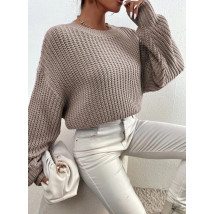 Světle hnědý krátký svetr-279794-015