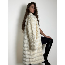 Bílý dlouhý kožešinový kabát-296845-03