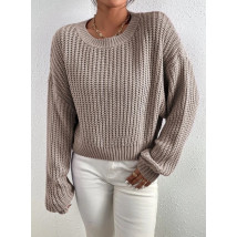 Světle hnědý krátký svetr-279794-015