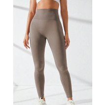 Hnědé PUSH-UP legíny s vysokým pásem-298574-02