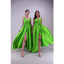 Zelené dlouhé saténové šaty-266376-05