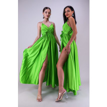 Zelené dlouhé saténové šaty-266376-05