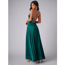 Dámské smaragdové saténové šaty-281380-05