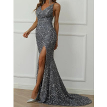 Stříbrné dlouhé šaty-281356-01