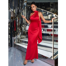 Červené saténové dlouhé šaty-281529-016