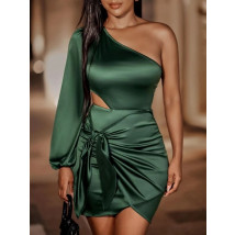 Zelené krátké saténové šaty-281526-06