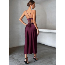 Fialové saténové šaty-302219-01