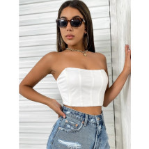 Bílý korzetový crop top-269453-012