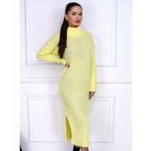 Žluté pletené dlouhé šaty-255815-01