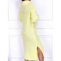 Žluté pletené dlouhé šaty-255815-01