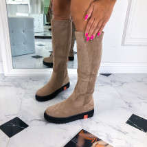 Béžové semišové kozačky-214867-04