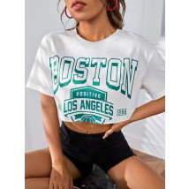 Bílý crop top BOSTON-308226-02