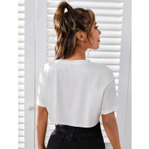 Bílý crop top BOSTON-308226-02