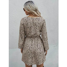 Béžové vzorované šaty-292152-01