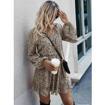 Béžové vzorované šaty-292152-01