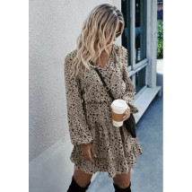 Béžové vzorované šaty-292152-01