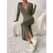 Zelené šaty s dlouhým rukávem-308471-03