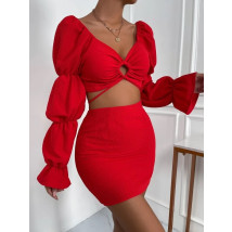 Červený sukňový komplet-288850-06